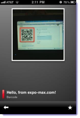 QR code on Google Goggles